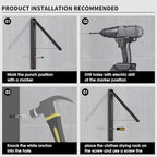 Clothes Drying Rack for Laundry Drying Rack Wall Mounted Clothes Hanger Rack - Image 7