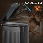 TrashAid Small Black Bathroom Trash Can - Image 9