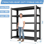5-Tier Heavy Duty Garage Shelving Unit, 3000 LBS Capacity Metal Storage Rack - Image 2
