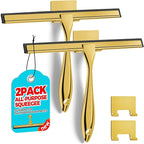 2PACK 10-Inch Golden All-Purpose Shower Squeegee by ALFLOD