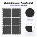 AIRHOP 0.56in Thick 24 Sq Ft Exercise Equipment Mats, 6 Tiles Upgraded Rubber - Image 5