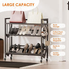 Book Carts 3 Tier 35.4x32x9.84 in Rolling Book Cart Large Capacity Bookshelf - Image 6