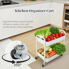 2 Tier Metal Rolling Cart with Wheels - Image 4