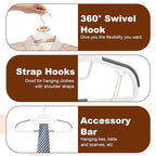 HOUSE DAY White Plastic Hangers 50 Pack, Slim Space Saving, Non Slip Hangers - Image 3
