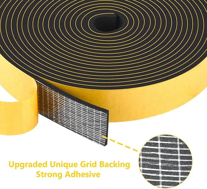 Weather Stripping Soundproof 1/2 in x 1/16 in, High Density Door Seal Strip - Image 2