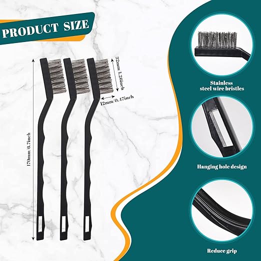 12 Pcs Mini Stainless Steel Wire Brush Set, Wire Scratch Brush - Image 2