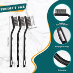 20 Pcs Mini Wire Brush Stainless Steel Brush Set, Curved Handle Masonry Brush - Image 2