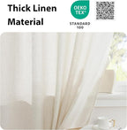 NICETOWN Natural Linen French Door Curtains Privacy Light Reducing Curtain - Image 5