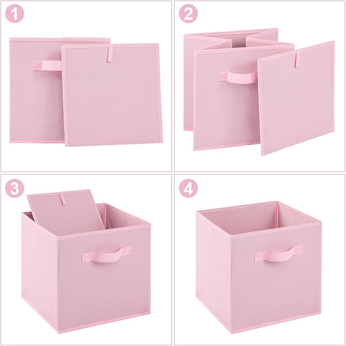 Stero 13x13x13 Inch Fabric Storage Bins 6 Pack Fun Colored Durable Storage Cubes - Image 3
