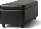 SIMPLIHOME Avalon 48 inch Wide Contemporary Rectangle Storage Ottoman Bench in - Image 8