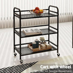 HDANI 3 Tier Metal Rolling Heavy Cart Supports 40 Lbs Per Tier, Rolling Cart - Image 2