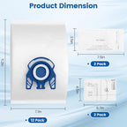 12 Pack 3D Airclean GN Vacuum Bags Compatible - Image 3