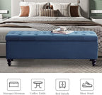 Storage Ottoman 50.2 Inches Upholstered Fabric Storage Ottoman Bench，Button - Image 4