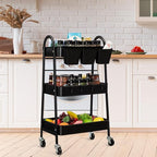 danpinera 3-Tier Rolling Cart, Metal Rolling Storage Cart - Image 7