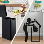 13.2 Gallon / 50L Kitchen Trash Can, Slim Stainless Steel Garbage Can - Image 5