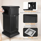 BEAMNOVA Trash Can Outdoor Top Tray Matte Black Stainless Steel Commercial - Image 4