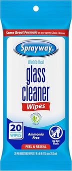 Sprayway Glass Cleaner Wipes, On-the-Go Resealable Package, Pre-Moistened - Image 2