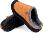 Womens Mens House Slippers Slip on Snow Winter Warm Fully Fur Lined Slippers - Image 5