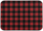 Red and Black Buffalo Plaid Dish Drying Mat 16x18 by Wamika