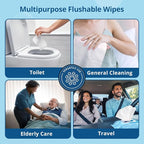 WhyWorry Flushable Wipes for Adults, Extra Large 8"x10" Butt Wipes for Toilet & - Image 6