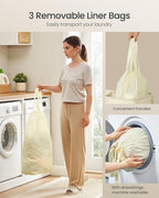 SONGMICS 42.2 Gallon Laundry Hamper, 3-Compartment Laundry Basket Sorter - Image 5