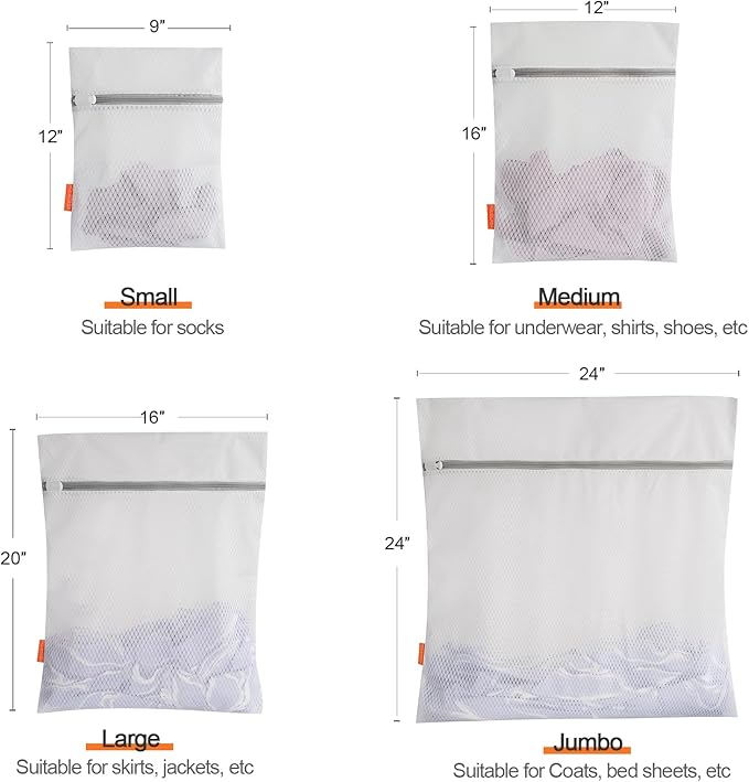 Polecasa 3Pcs 12 x 16 Inches Extra Durable 125g Diamond Mesh Laundry Bags - Image 5