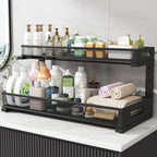 1 Pack 20.47IN Depth Under Sink Storage Organizer, Large 2-Tier Elegant Mesh - Image 7