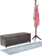 SIMPLIHOME Avalon 48 inch Wide Contemporary Rectangle Storage Ottoman Bench in - Image 12