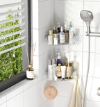 Corner Shower Caddy, Rustproof Corner Shower Shelves, No Drilling Bathroom - Image 7