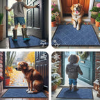Smiry Front Door Mat Outside Entrance, Heavy Duty Outdoor Indoor Natural Rubber - Image 7