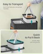 SONGMICS Laundry Basket, 44.9 Gal. Laundry Hamper, 2 Compartments, Easy Assembly - Image 5