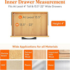Lifewit 12 Pack Drawer Dividers Plastic 4" High, 13.5-22" Adjustable Drawer - Image 2