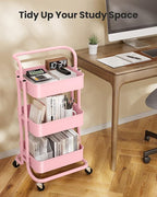 Pipishell 3 Tier Mesh Utility Cart, Rolling Metal Organization Cart - Image 7