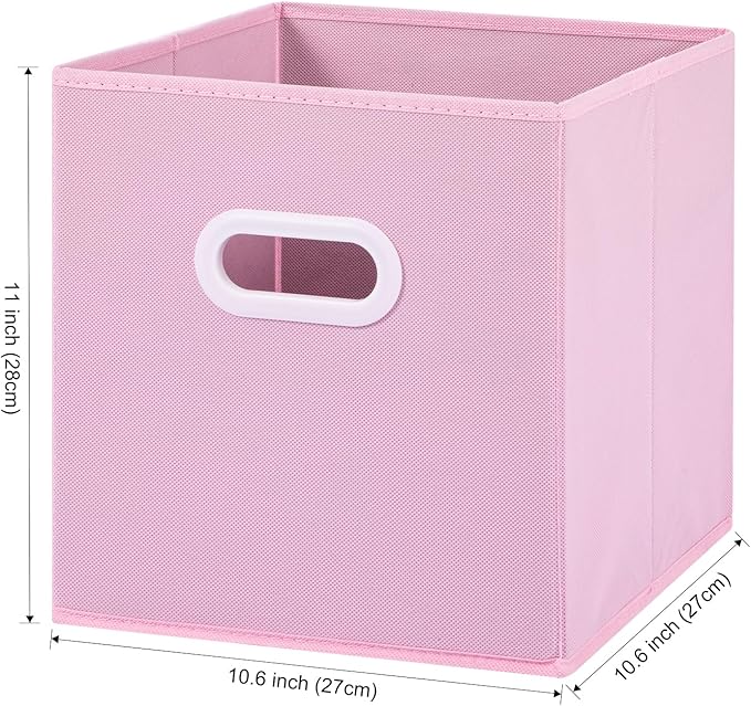 Stero Fabric Storage Cubes Bins, 11 inch Fun Colored Foldable Storage Baskets - Image 2