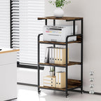 4 Tier Printer Stand with Storage Shelf, Large Tall Printer Table by Vokumba