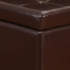 Adeco Bonded Leather Square Tufted Footstool - Image 5