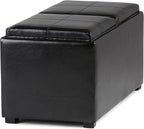 SIMPLIHOME Avalon 35 inch Wide Contemporary Rectangle 5 Pc Storage Ottoman in - Image 8