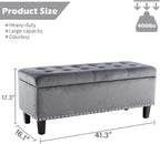 Ottoman with Storage, Storage Ottoman Bench with Button-Tufted, Upholstered End - Image 2