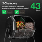 VIVOSUN Outdoor Tumbling Composter Dual Rotating Batch Compost Bin, 43 Gallon - Image 2