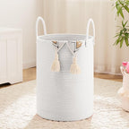 Laundry Basket, Woven Cotton Rope Laundry Hamper, 40L by Artfeel