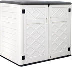 ZZM Large Outdoor Storage Shed, 48 Cu Ft Resin Versatile Storage Cabinet by ZZM