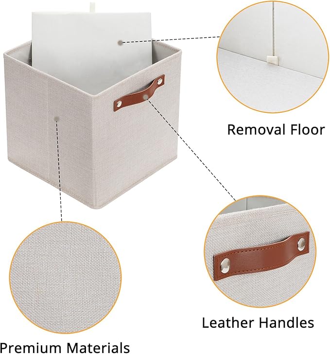 HNZIGE Large Storage Baskets Set of 4 Collapsible Storage Baskets, 13x13 - Image 4