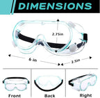 Yunsailing Protective Safety Goggles Lab Over Glasses Clear Anti Fog Eye - Image 2