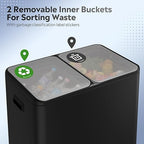 WLIVE Dual Trash Can, 2 x 8 Gallon, Step Trash Can - Image 4