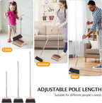 Broom and Dustpan Set with Long Handle, Light Weight Stainless Steel Poles - Image 4