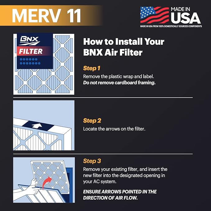 BNX TruFilter 20x22x1 Air Filter MERV 11- MADE IN USA - Image 5