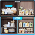MediumWhite Cabinet Storage Shelf Rack Set of 4, Rustproof Metal Wire Kitchen - Image 4