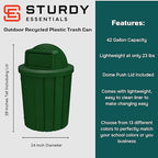 42 Gallon Slatted Circle 100% Recycled Plastic Commercial Outdoor and Indoor - Image 2
