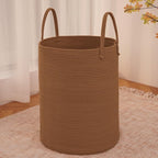Large Woven Laundry Basket Hamper, 100L Cotton Rope Storage Bin by JMvicyroam