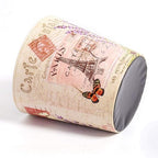 PU Leather Small Trash Can Wastebasket, Round Garbage Container Basket - Image 5